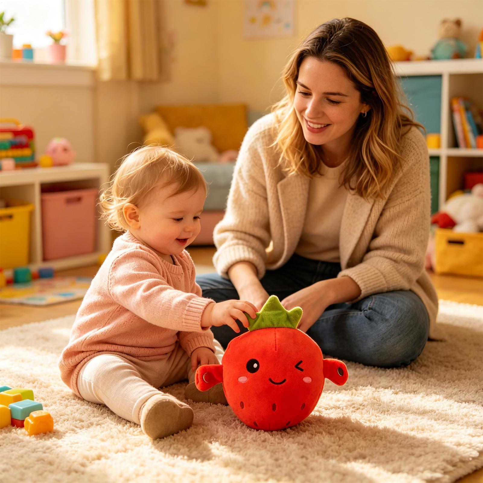 Kids Education Learn Tv - Çilek Peluş Eğitici İnteraktif Duyusal Sarılma