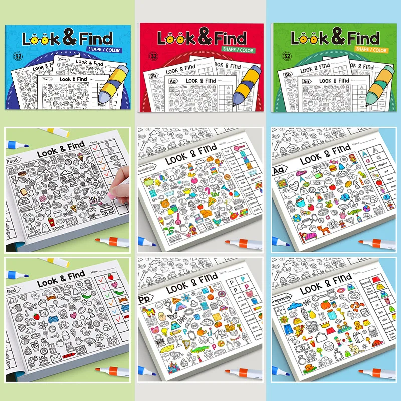 Kids Educational Workbooks - Çocuklar için Gizli Nesneler Boyama Kitabı